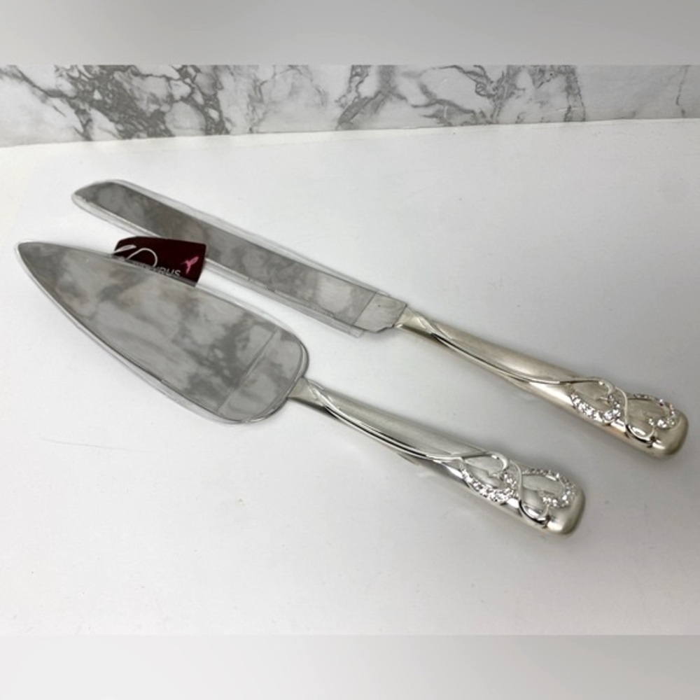 Papyrus Double Heart Cake Cutting Set wedding keepsake